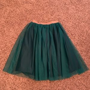 Gymboree Dark Green Tulle Skirt within Gold Elastic Waistband, Brand New,Size5-6